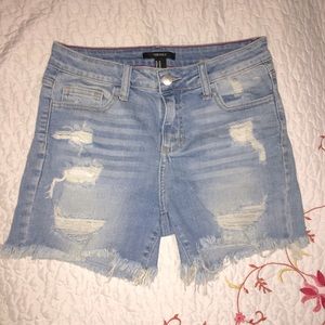 Ripped & Cropped Jean High Waist Shorts